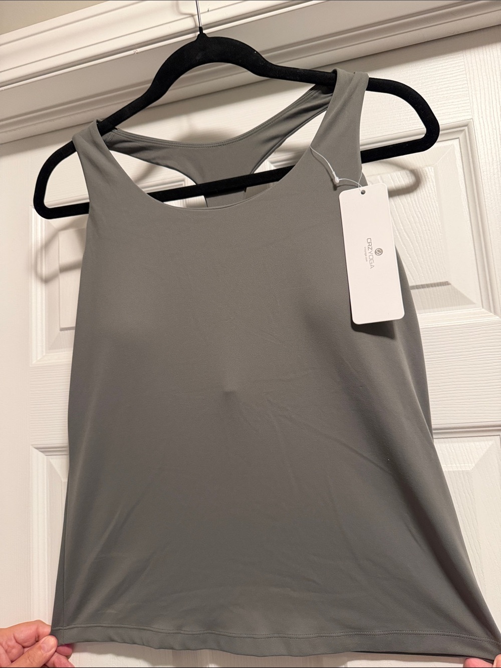 CRZ YOGA Gray Racerback Tank Top